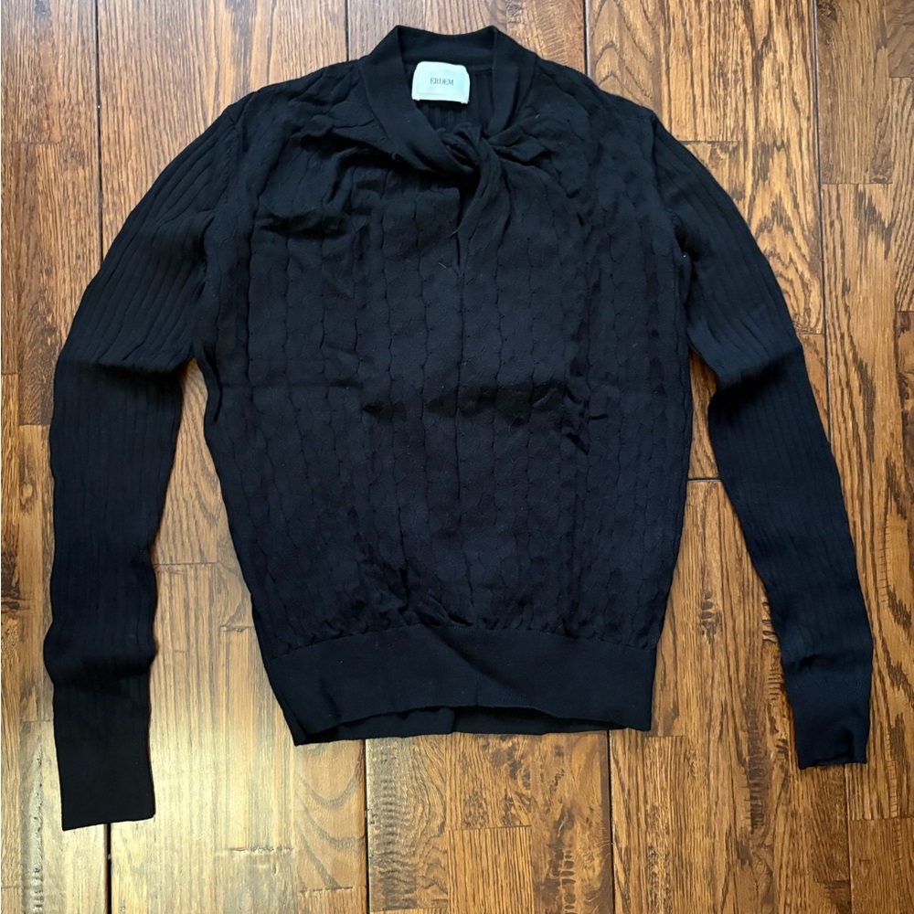 Erdem Black Cable Knit Sweater